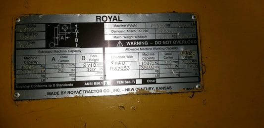 17.5 Ton Royal Forklift For Sale