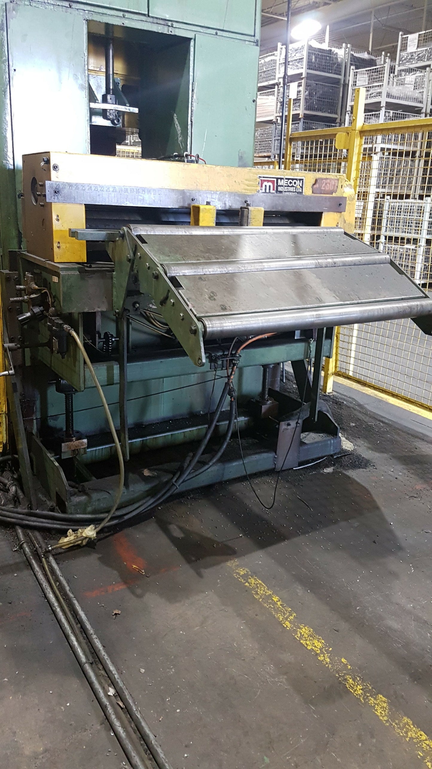 20,000 lb Capacity Mecon Coil Cradle Servo Feed Line For Sale