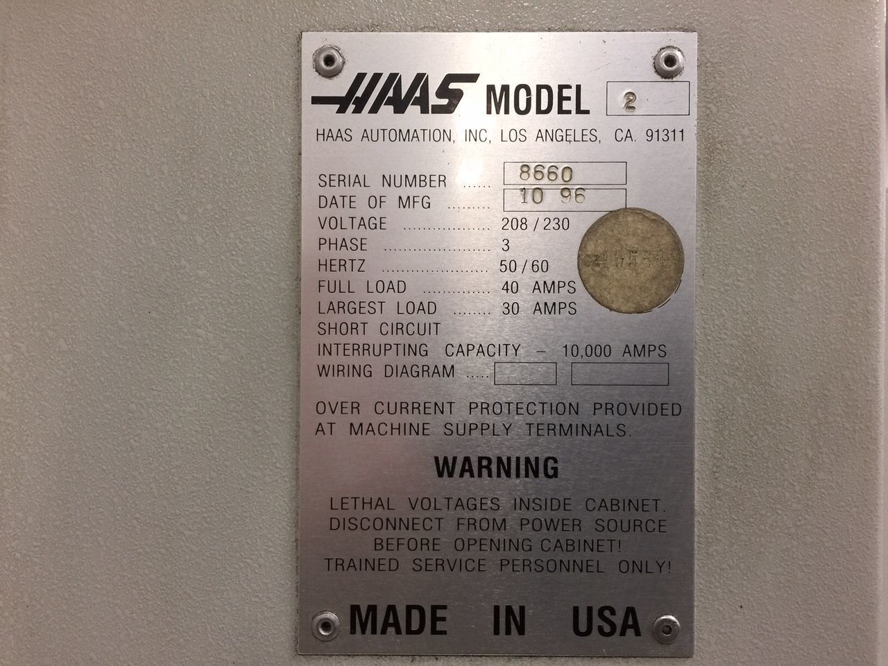 Haas VF-2 Vertical CNC Mill Machining Center For Sale