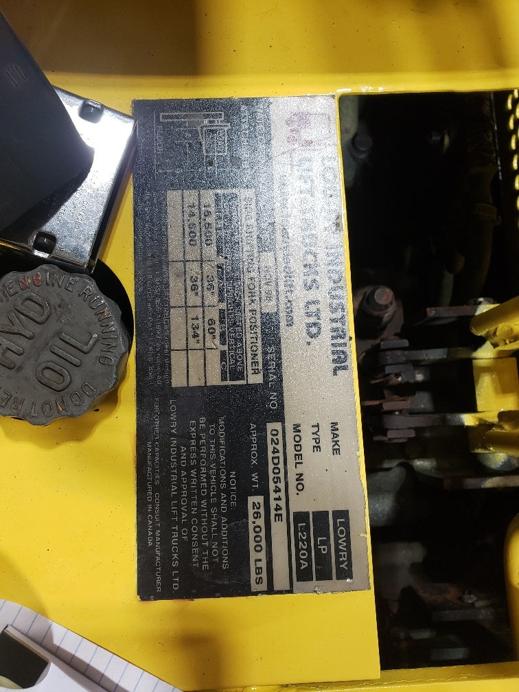 22,000 lb Lowry Forklift For Sale