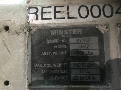 10,000 lbs Capacity Powered Minster Coil Reel 32" Wide