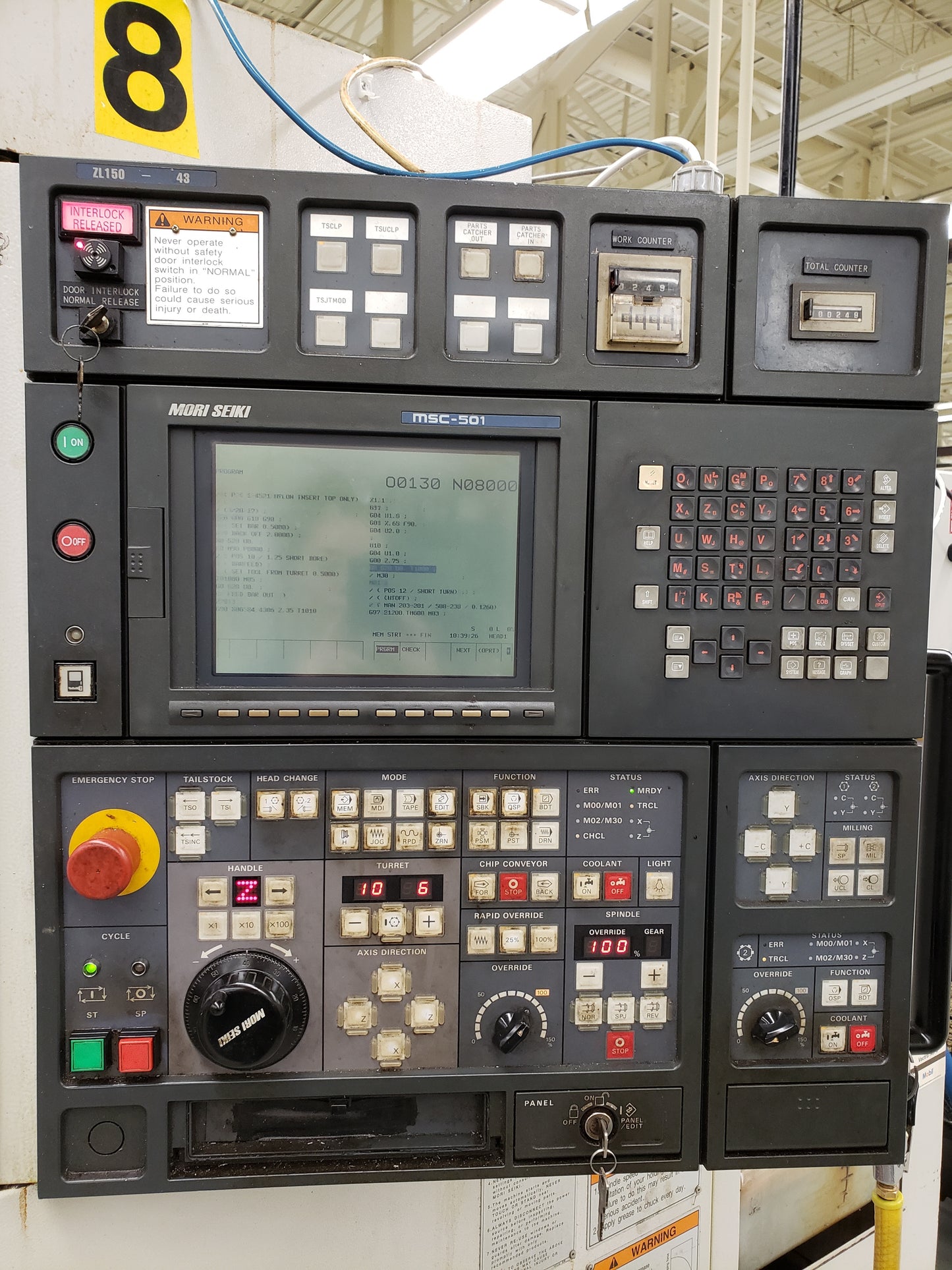 Mori Seiki ZL150 CNC Lathe Turning Center For Sale