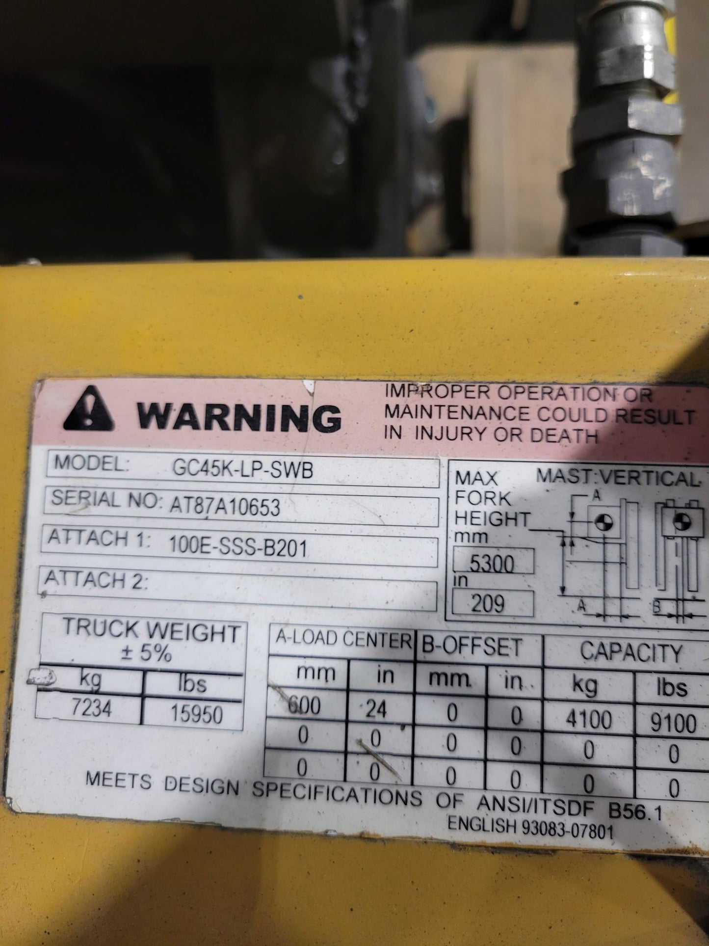 10,000 lb Cat Forklift For Sale