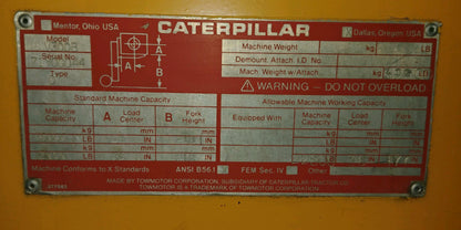 15 Ton CAT V300 Forklift For Sale