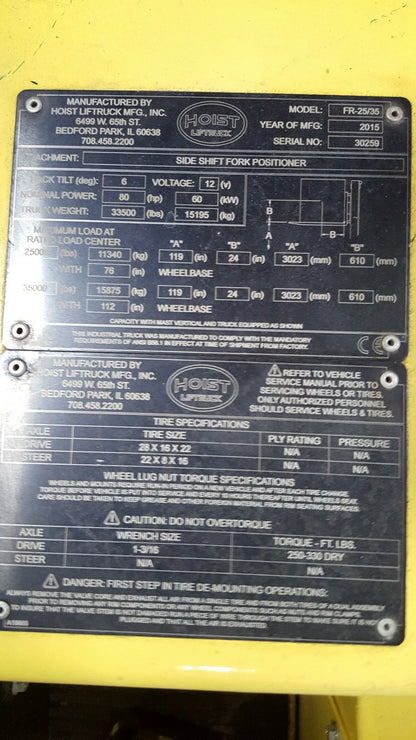 12.5 Ton 17.5 Ton Hoist Forklift For Sale 25/35