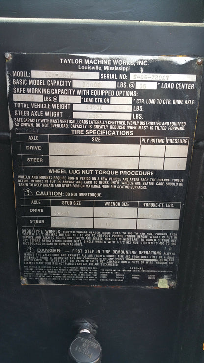 30,000lb Taylor Forklifts For Sale 15 Ton