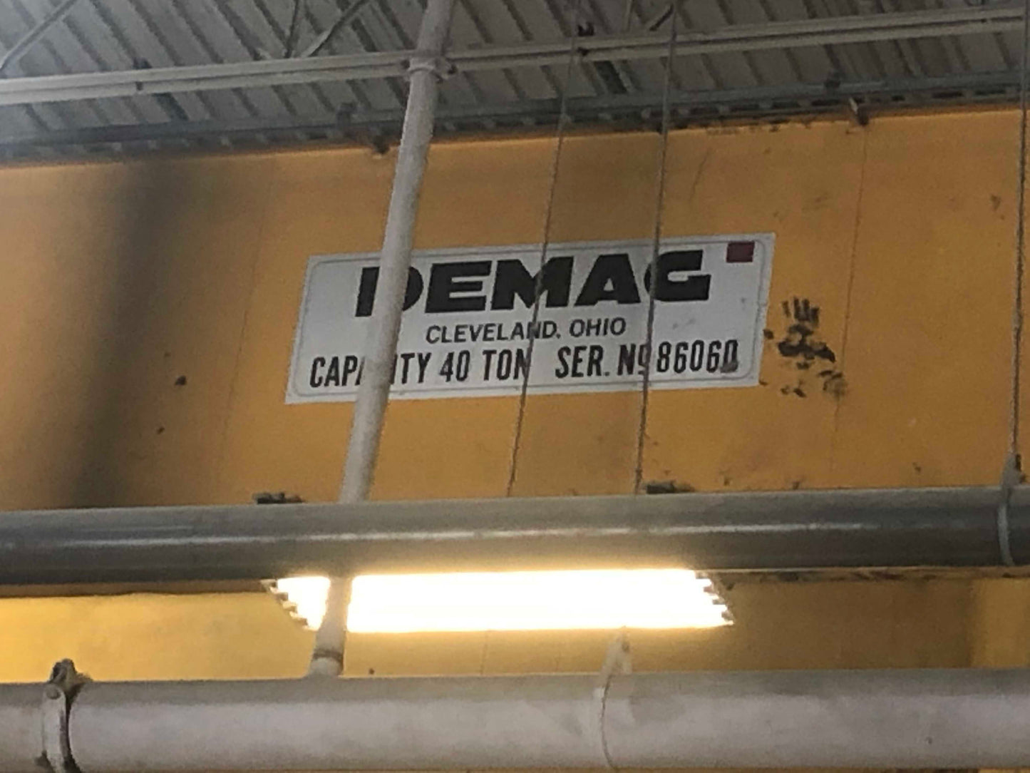 40 Ton Capacity Demag Overhead Bridge Crane For Sale