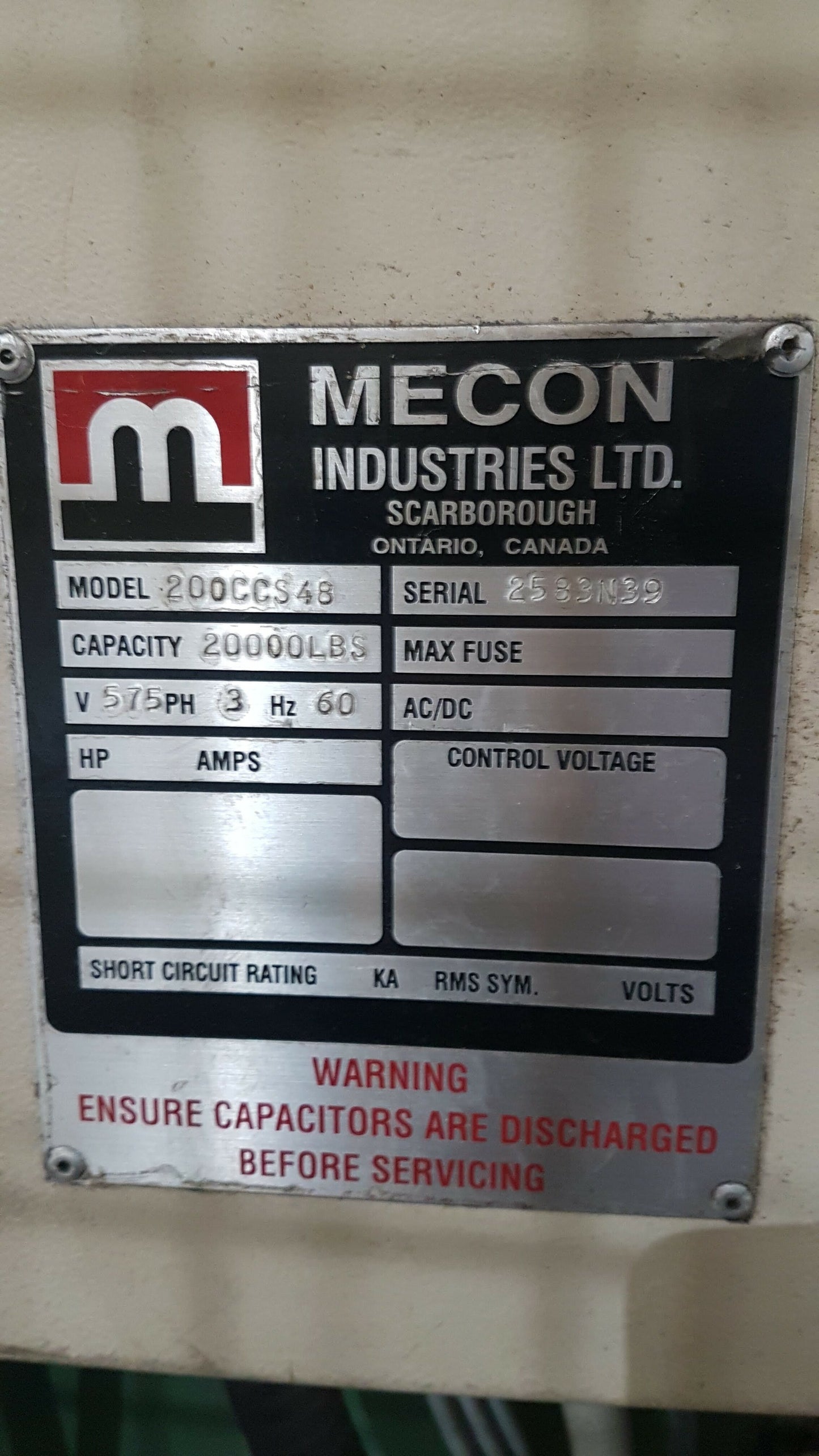 20,000 lb Capacity Mecon Coil Cradle Servo Feed Line For Sale