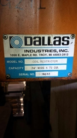 20,000lb Dallas Coil Reel & Coil Car For Sale