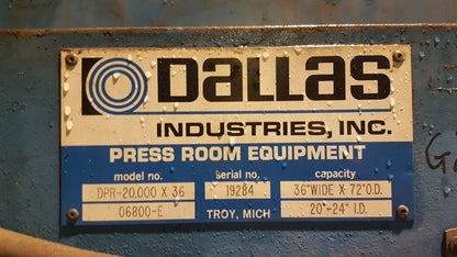 20,000lb Dallas Coil Reel & Coil Car For Sale