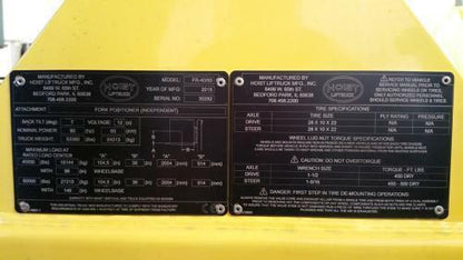 Hoist FR-4060 40,000lb-60,000lb Forklift For Sale 20/30 Ton