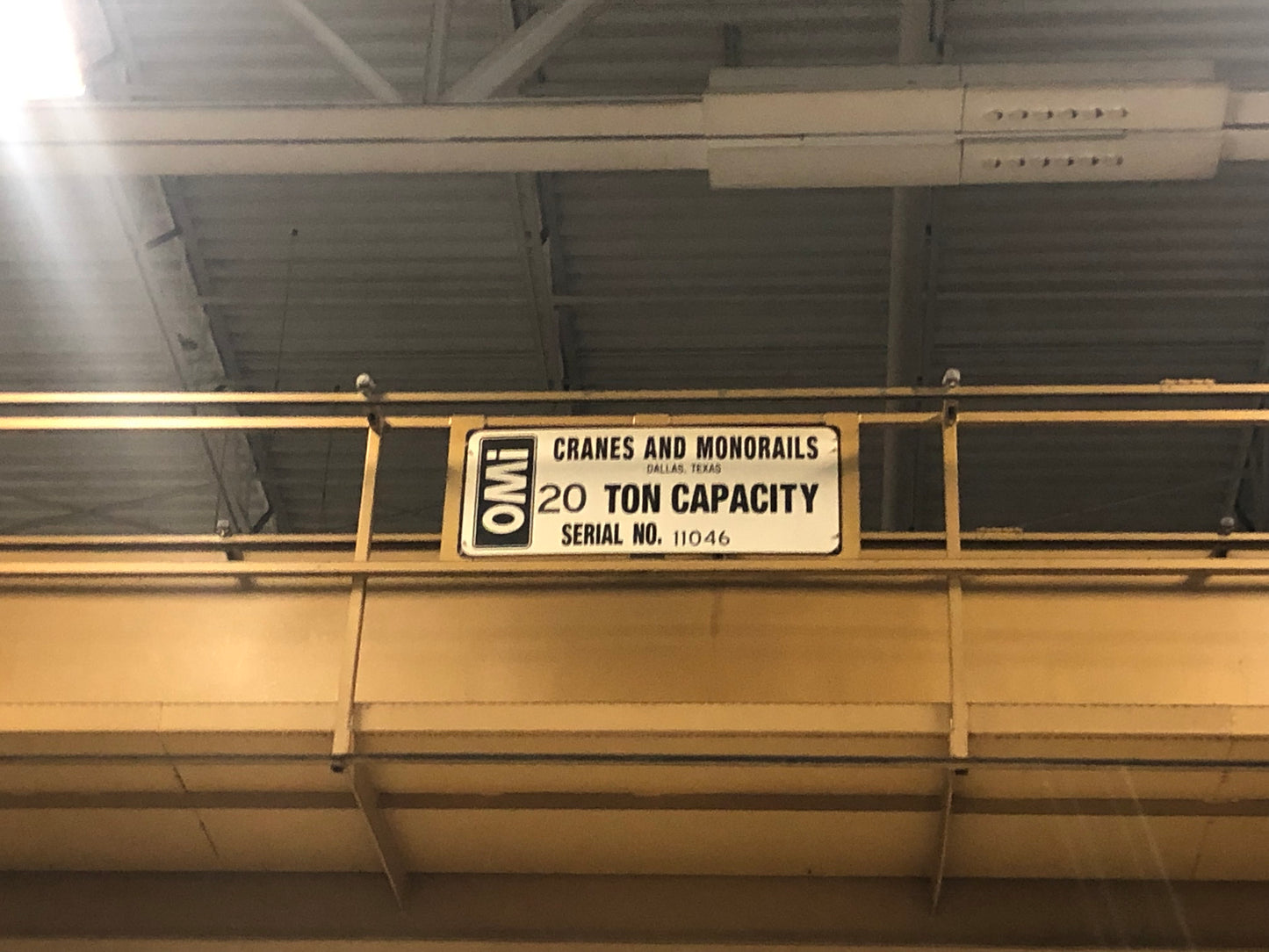 20 Ton Capacity OMI Overhead Bridge Crane For Sale