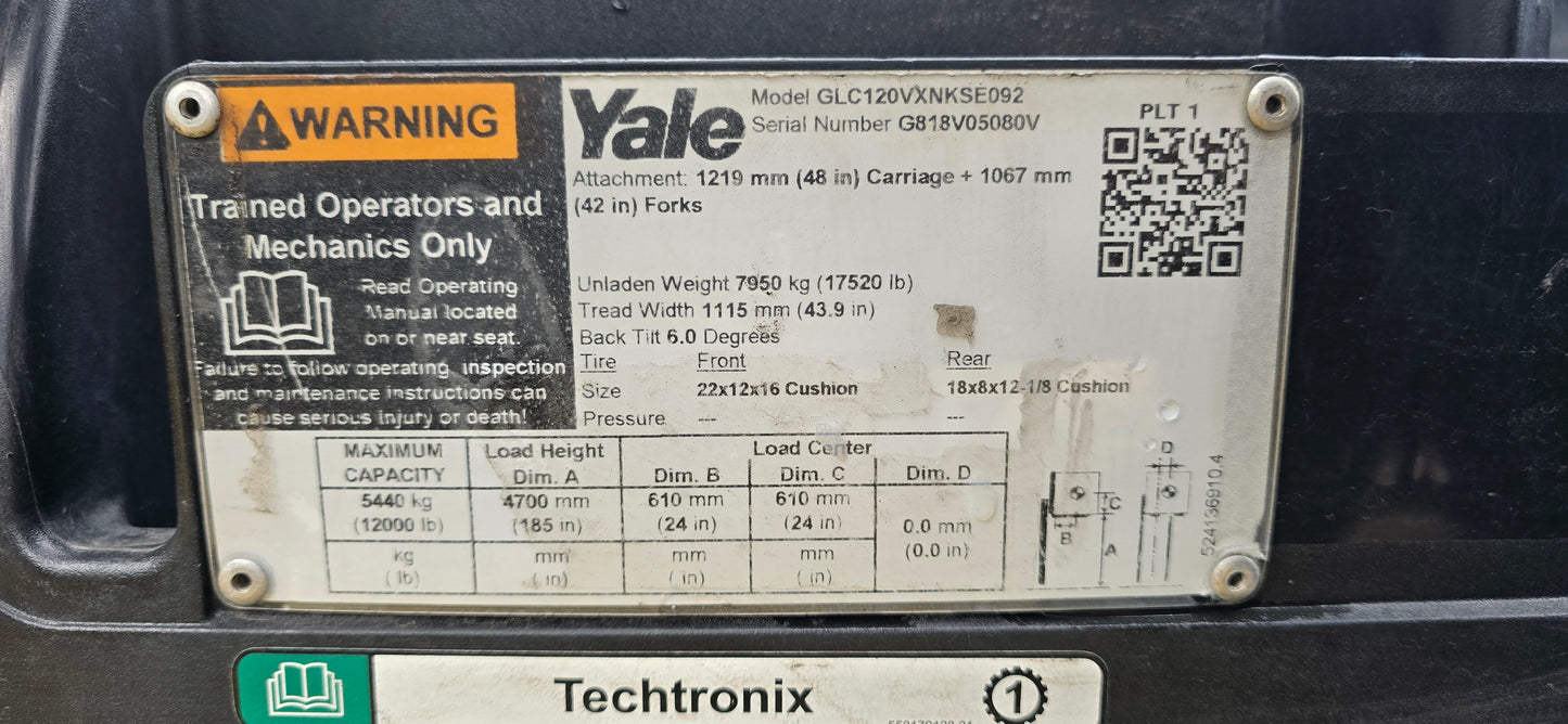 12,000 lb Yale Forklift For Sale