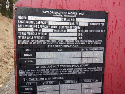 52,000 lb Taylor Forklift For Sale