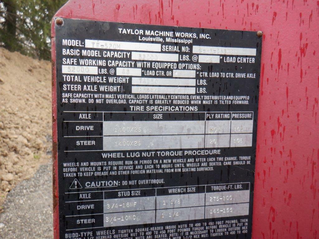 52,000 lb Taylor Forklift For Sale