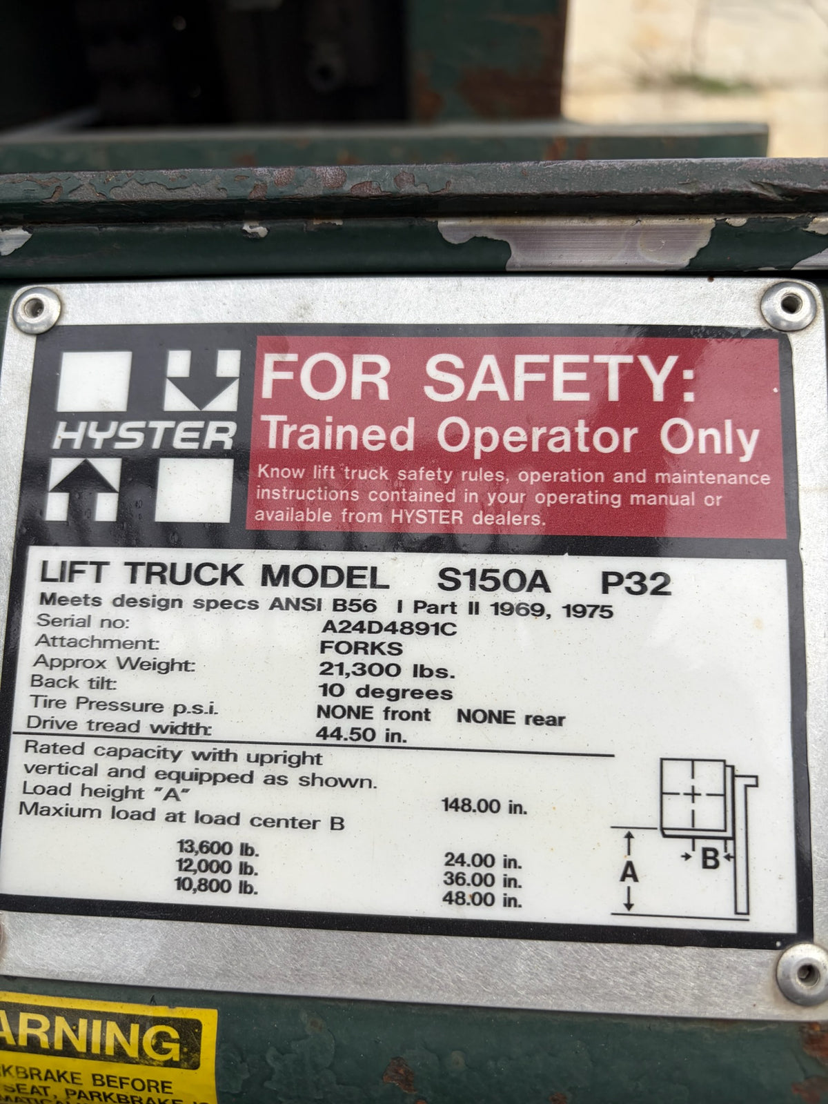 15,000 lb Hyster Forklift For Sale