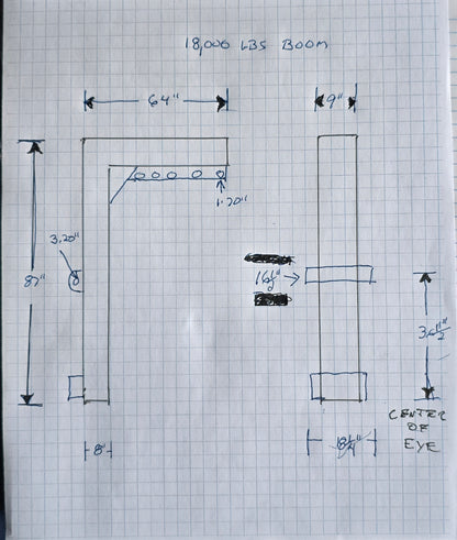 15,000 lb to 18,000 lb Forklift Boom For Sale