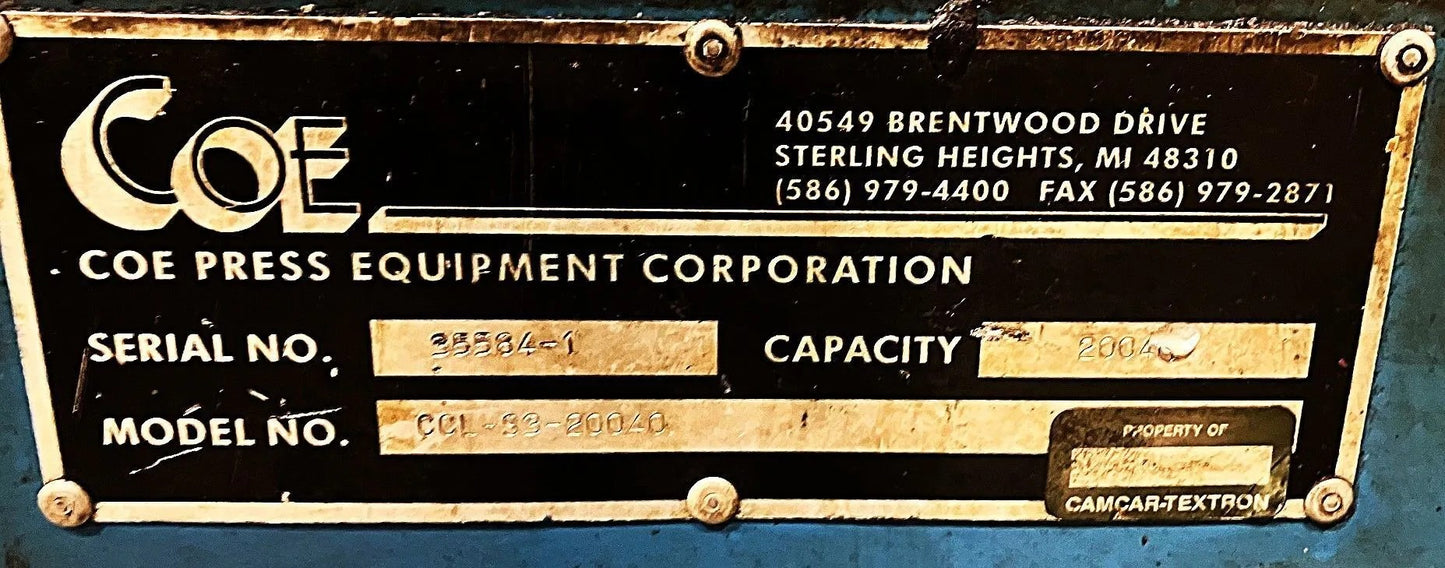 20,000 lb Coe Feedline For Sale