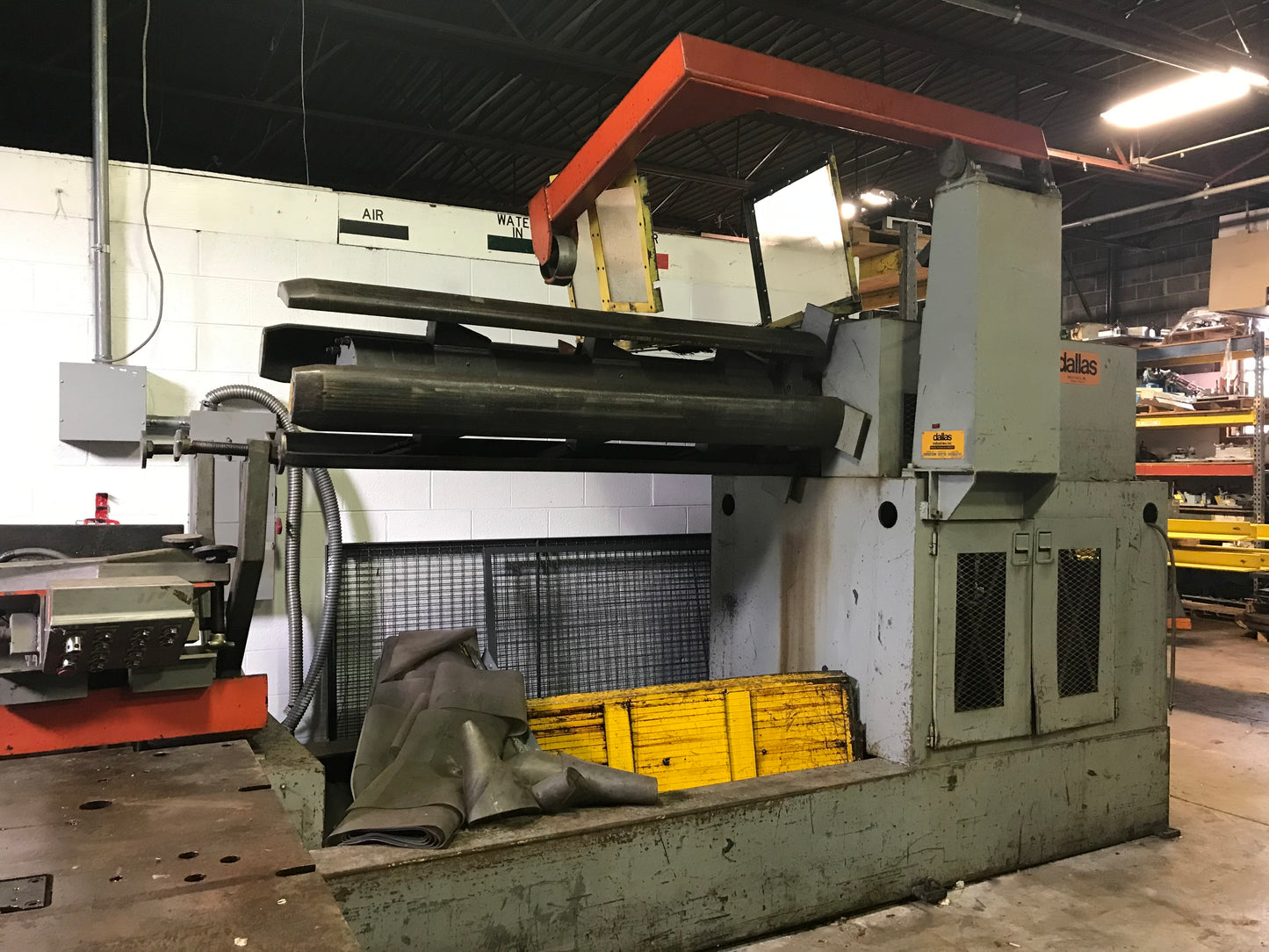 30,000 lbs Dallas Coil Reel With Coil Car and Hold Down Arm For Sale