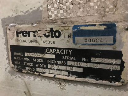 36" Perfecto Servo Feed Line For Sale