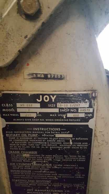 Joy Air Compressor Package (3) For Sale