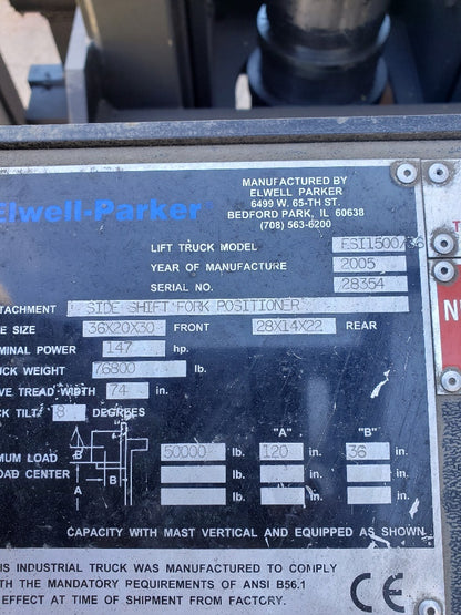 50,000 lb Elwell Parker Forklift For Sale