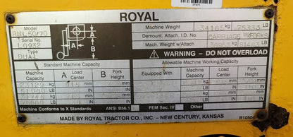 50,000 lbs / 70,000 lbs Royal RNL-5070 Forklifts For Sale (Two Available)