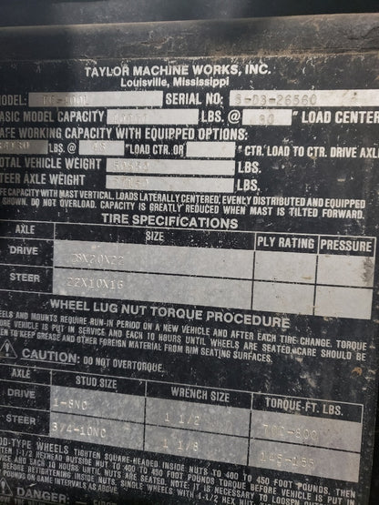 40,000 lb Taylor Forklift For Sale