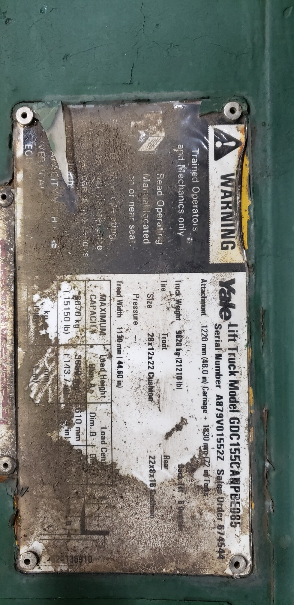 15,500 lb Hyster Forklift For Sale