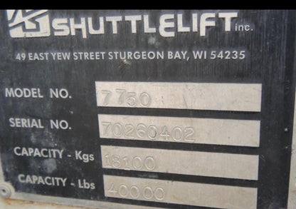 40,000 lb Shuttlelift Carry Deck Crane For Sale