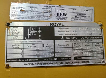 35,000 lb Royal Forklift For Sale