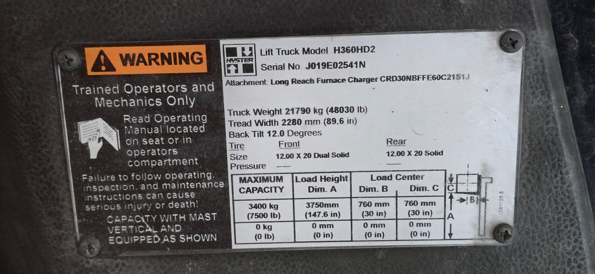 36,000 lb Hyster Forklift For Sale