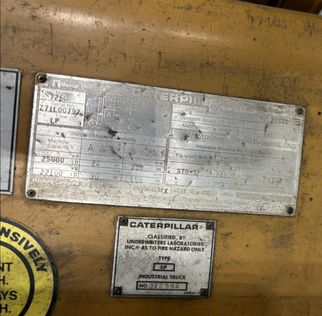 25,000 lb Cat Forklift For Sale