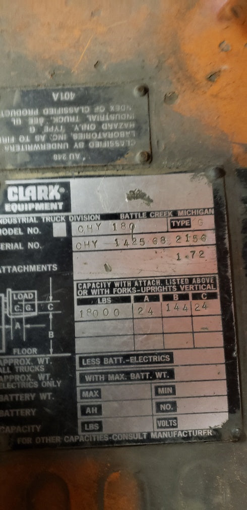 20,000 lb Clark Forklift For Sale