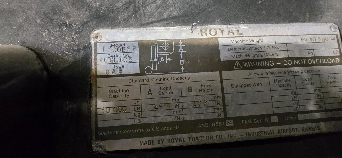 40,000 lb Royal Forklift For Sale