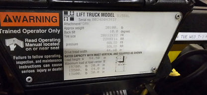 15,500 lbs Hyster S155XL Forklift For Sale