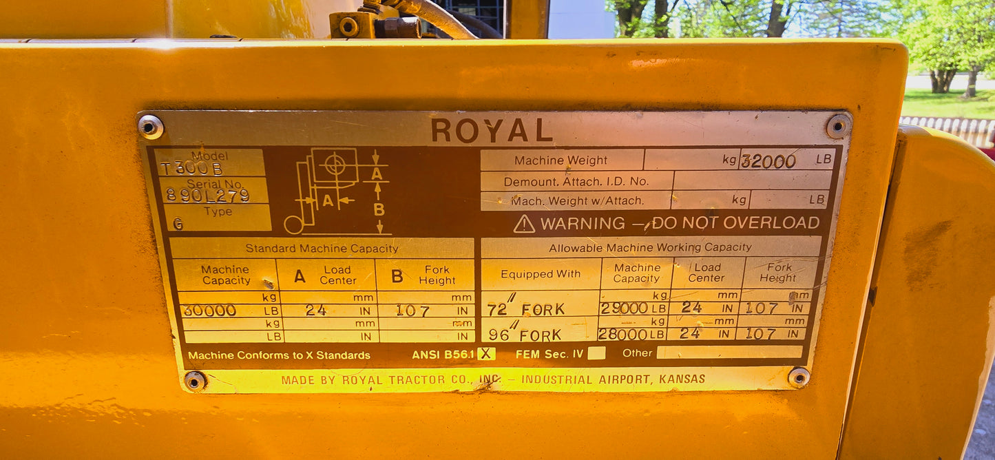 30,000 lb Royal T300 Forklift For Sale