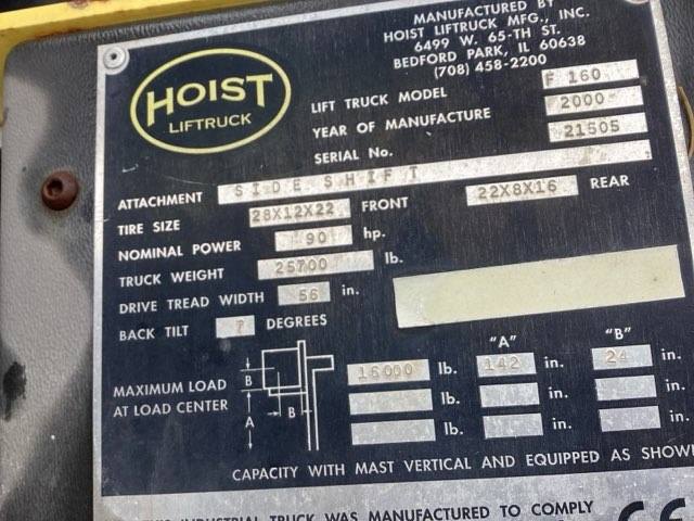 16,000 lb Capacity Hoist Forklift For Sale