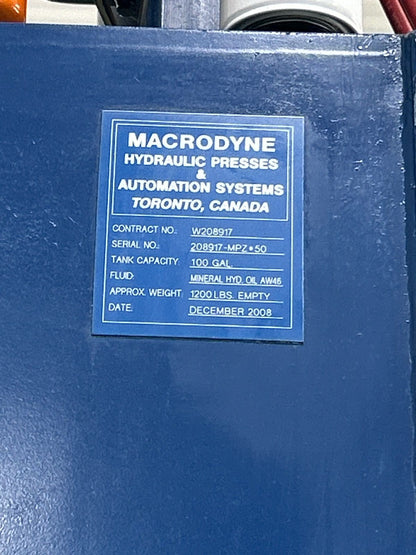 50 Ton Macrodyne Hydraulic Press For Sale