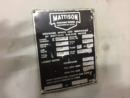 42″ Mattison Rotary Surface Grinder For Sale