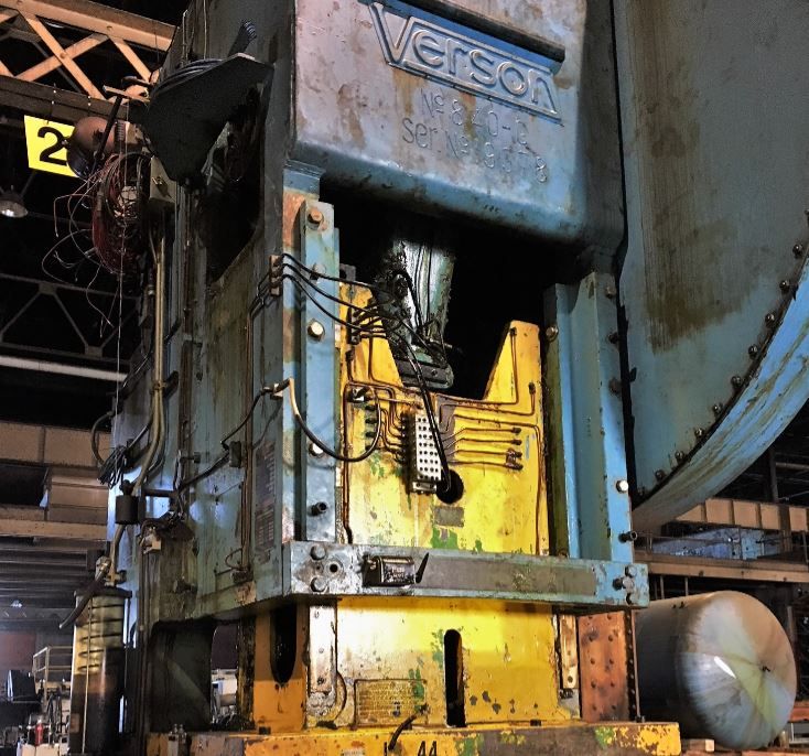 250 Ton Verson Single-Point Gap-Frame Press For Sale