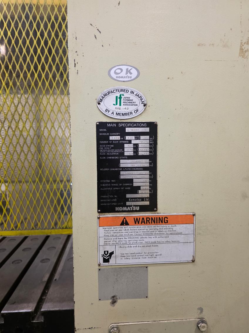 300 Ton Komatsu Press For Sale