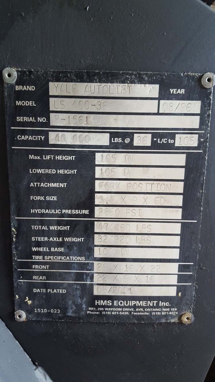 20 Ton Forklift For Sale Yale Autolift
