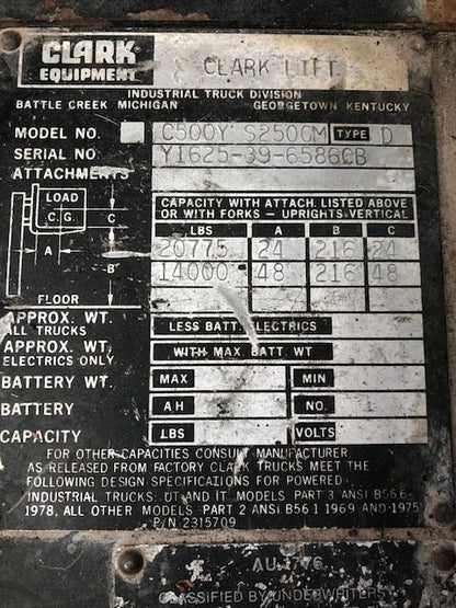 12.5 Ton Forklift For Sale Clark